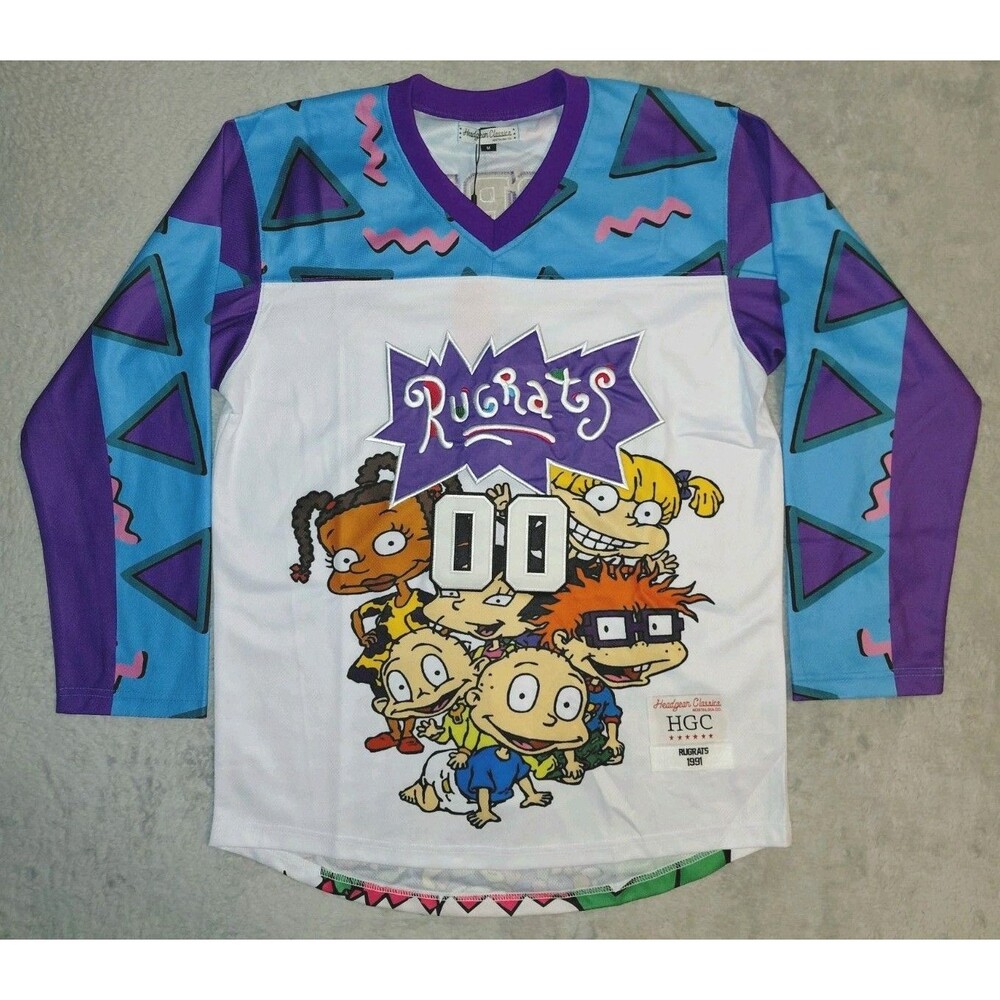 Headgear Classics Hockey Jersey Reptar Cereal Nickelodeon Rugrats White Mens Med